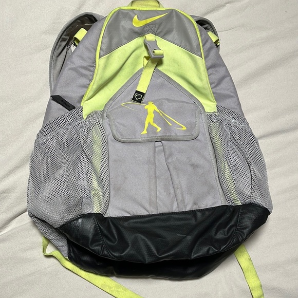 Nike Bags Neon Yellow And Grey Nike Softball Baseball Backpack Poshmark